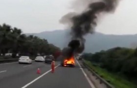 兰博基尼被烧成灰是怎么回事？浙江温州兰博基尼在高速上突发自燃