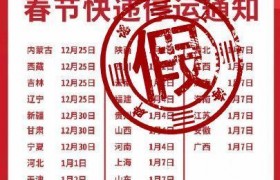 2020年春节圆通顺丰申通邮政等快递停发时间表是多少？